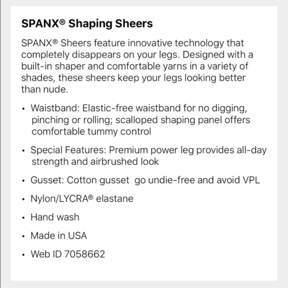 SPANX Firm Believer Sheers, Black Size B - Picture 5 of 6